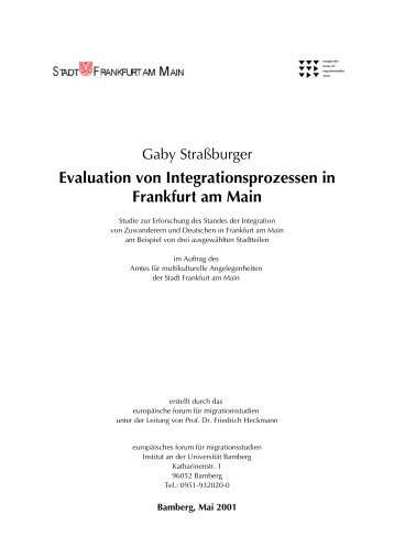 Langfassung Studie Integrationsprozesse - Frankfurt am Main