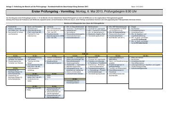 Prüfungszeiten Abschlussprüfung Sommer 2013 - AkA