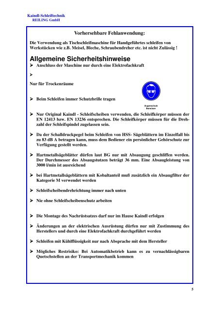 Sägeblattschleifmaschine SSG 600-A-DC - Kaindl Schleiftechnik ...