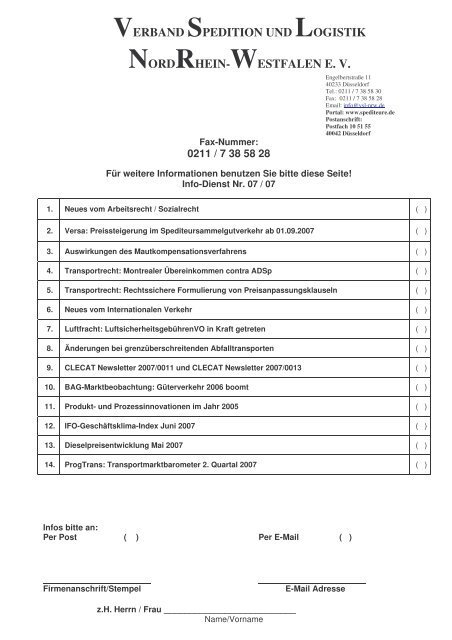Verband Spedition und Logistik Nordrhein-Westfalen eV