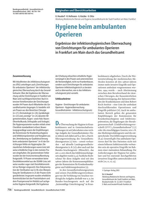 Hygiene beim ambulanten Operieren - RKI