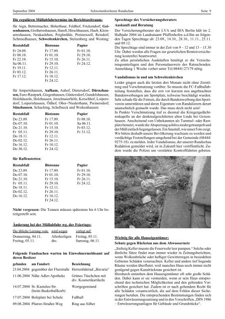 Rundschau 03/2004 - Gemeinde Schweitenkirchen