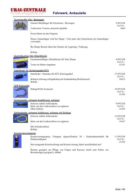 Katalog *** Seitenventiler - Ural-Zentrale