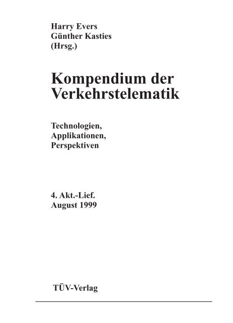 Kompendium der Verkehrstelematik - Technische Hochschule Wildau