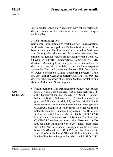 Kompendium der Verkehrstelematik - Technische Hochschule Wildau