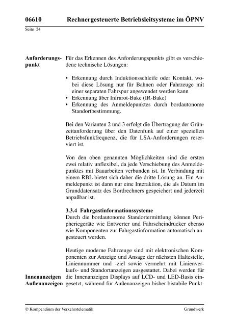 Kompendium der Verkehrstelematik - Technische Hochschule Wildau