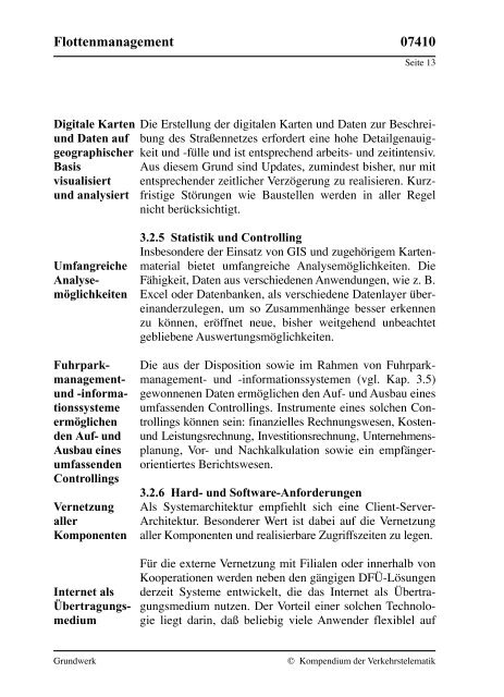 Kompendium der Verkehrstelematik - Technische Hochschule Wildau