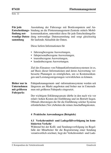 Kompendium der Verkehrstelematik - Technische Hochschule Wildau