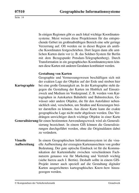 Kompendium der Verkehrstelematik - Technische Hochschule Wildau