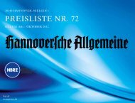 Preisliste HAZ/NP - Hannoversche Allgemeine
