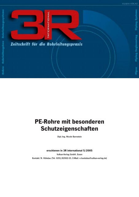 PE-Rohre mit besonderen Schutzeigenschaften - Frank GmbH