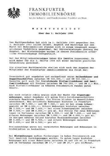 Marktbericht 1HJ 1994 - IHK Frankfurt am Main