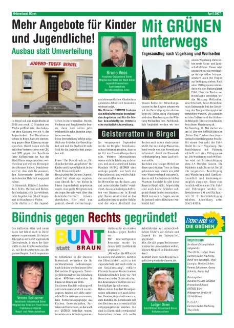 Grüne Zeitung April 2007 - Kreisverband Düren