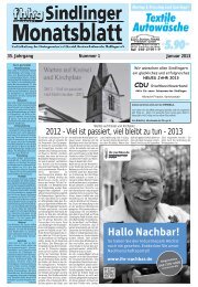 Sindlinger Monatsblatt Januar 2013 - Sindlingen