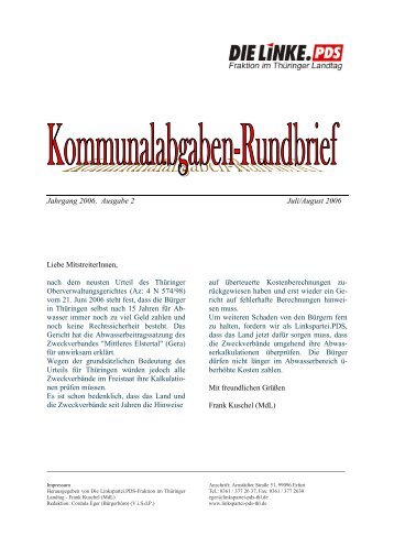 Kommunalabgabenrundbrief - Kommunalpolitisches Forum ...