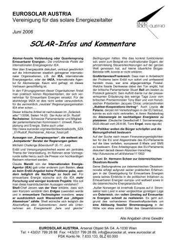 Aussendung 2006 / 06 - Eurosolar Austria