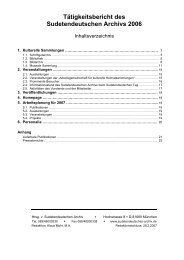 Tätigkeitsbericht des Sudetendeutschen Archivs 2006