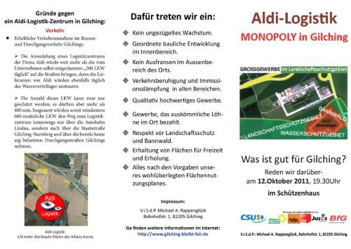 Flyer "Informationsveranstaltung zu Aldi-Logistik" - Dfxnet