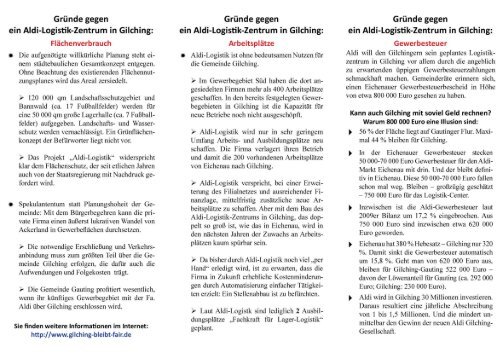 Flyer "Informationsveranstaltung zu Aldi-Logistik" - Dfxnet