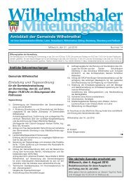 Amtsblatt der Gemeinde Wilhelmsthal