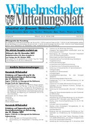 Amtsblatt der Gemeinde Wilhelmsthal Amtsblatt der Gemeinde ...