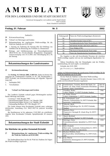 Amtsblatt Nr. 05/2002 - Landkreis Eichstätt