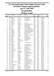 19. Internationaler Stierstadter Kerbe-Lauf Zwischen ... - TV Stierstadt