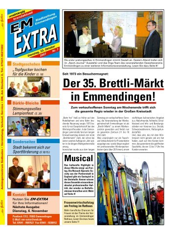 Der 35. Brettli-Märkt in Emmendingen! - Service-Themen