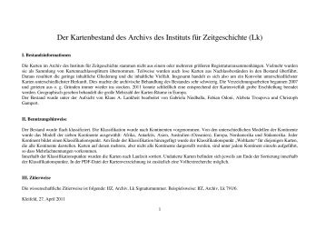 IfZ Archiv PDF-Findbuch Karten - Institut für Zeitgeschichte