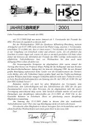 Jahresbrief 2001 - Freunde des HSG