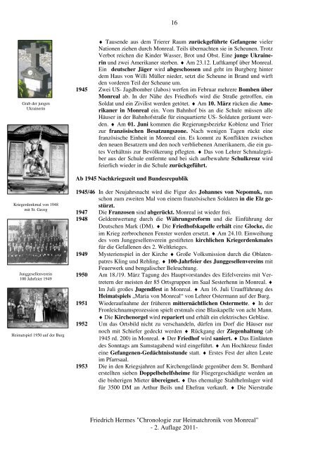 Chronologie Monreal bis 2012 - Heimatchronik Monreal