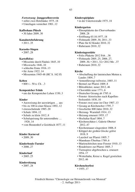 Chronologie Monreal bis 2012 - Heimatchronik Monreal