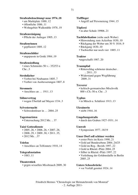 Chronologie Monreal bis 2012 - Heimatchronik Monreal