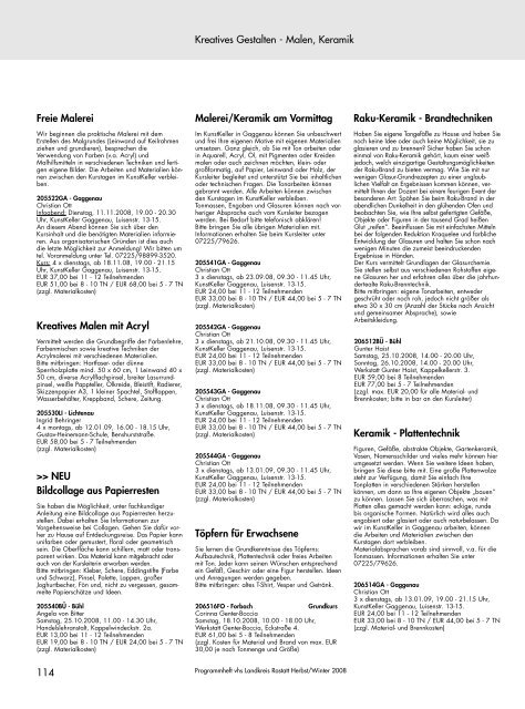 S 1-11 Intro - Inhaltsverzeichnis 2-08.qxd - VHS Landkreis Rastatt