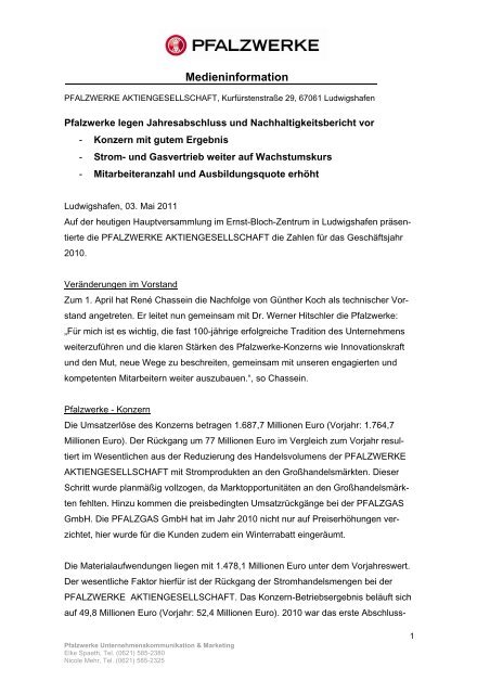 Medieninformation Pfalzwerke