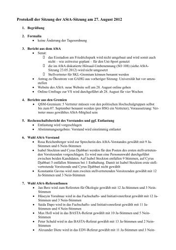 Protokoll - AStA Universität Mannheim