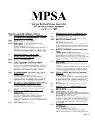 2007 Conference Program - Midwest Political Science Association