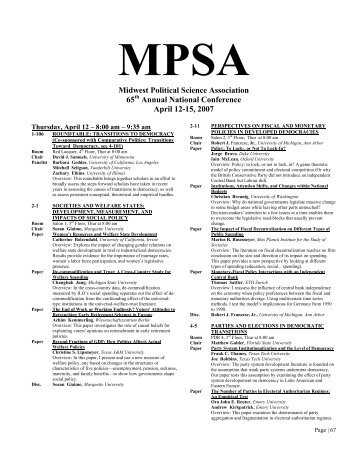 2007 Conference Program - Midwest Political Science Association