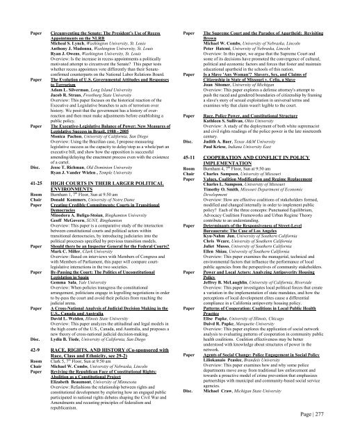 2007 Conference Program - Midwest Political Science Association