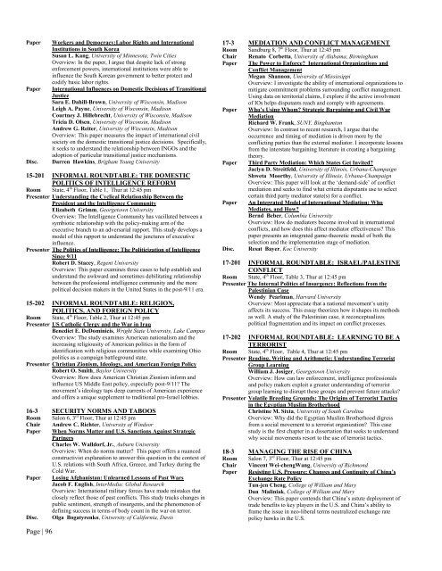 2007 Conference Program - Midwest Political Science Association