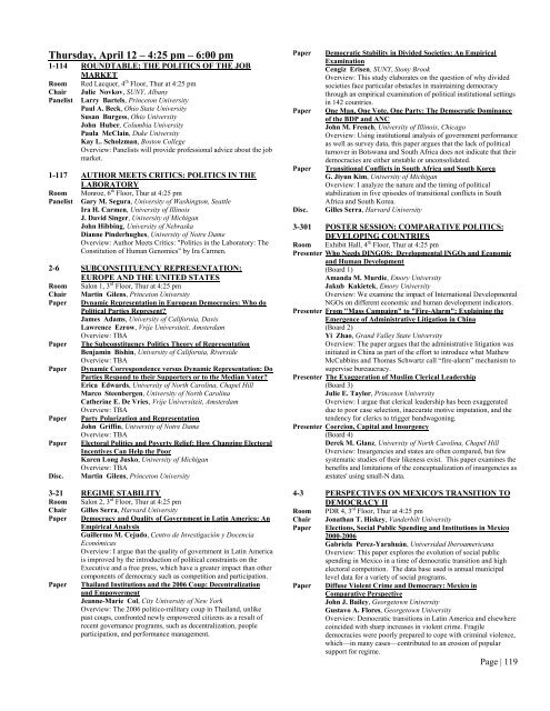 2007 Conference Program - Midwest Political Science Association