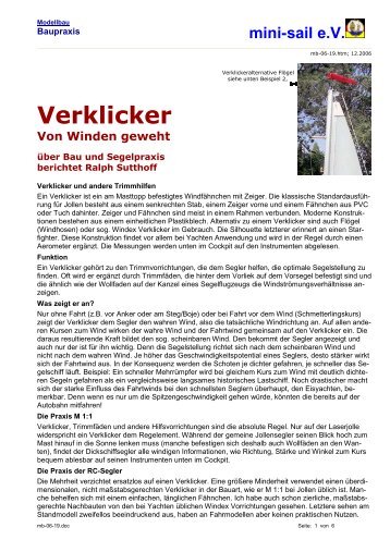 Verklicker - mini-sail eV