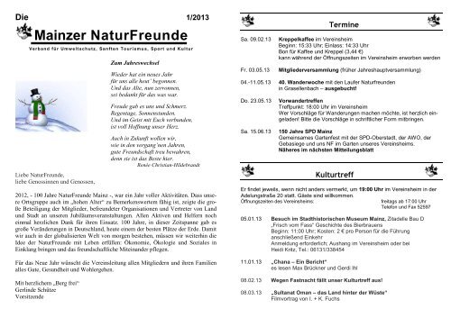 Internet Mitteilungsblatt 1-2013 - Naturfreunde Mainz