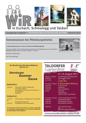 Sternberger Sommer Sause - Stadt Ravensburg | Startseite
