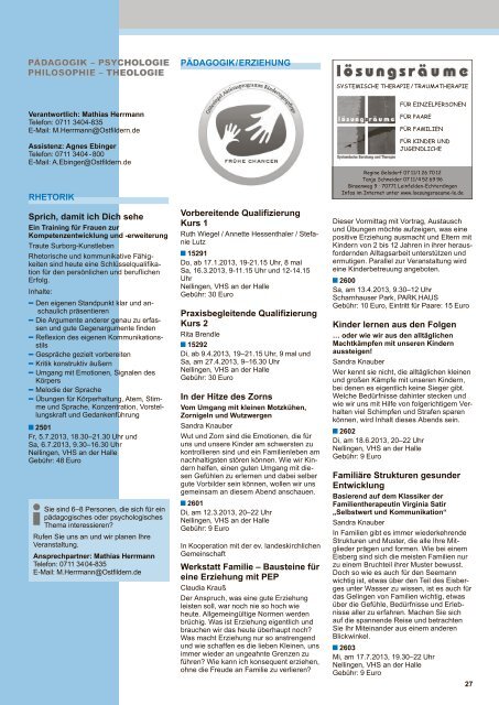 vhs-Programm webinare - VHS Ostfildern