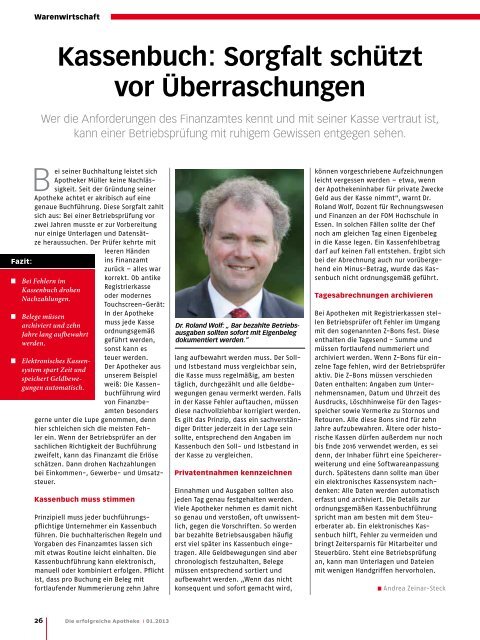 Ausgabe 01.2013 - Die erfolgreiche Apotheke