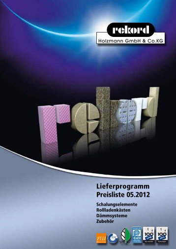 Lieferprogramm Preisliste 05.2012 - Rekord Holzmann