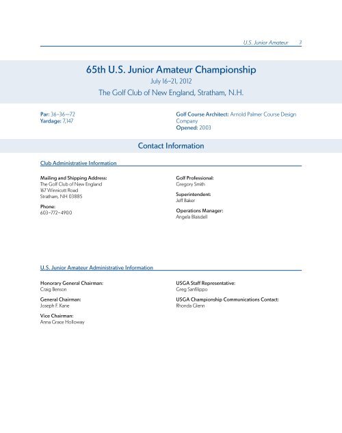 ChAmpionShipS mediA GUide - USGA