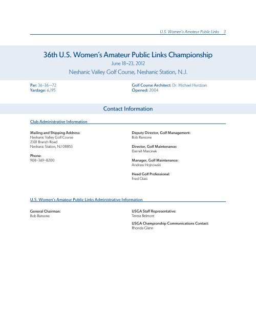 ChAmpionShipS mediA GUide - USGA