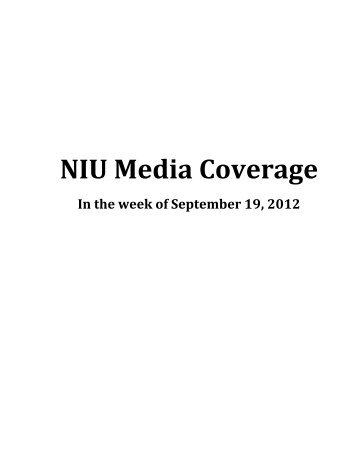 NIU Media Coverage - Northern Illinois University